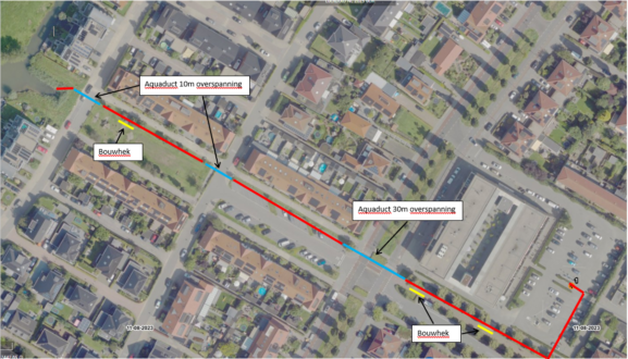 Kaart van de Jonagoldstraat met hierop de werkzaamheden aan de verzamelcontainers