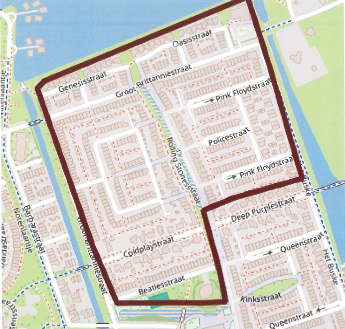 Plattegrond met de route van oud papier voor vrijdagavond 5 september 2025