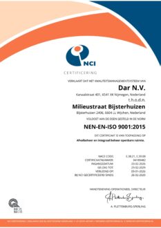 Certificaat ISO 9001 